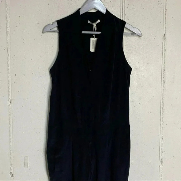 Maje 2 black silk sleeveless jumpsuit with pockets NEW - Picture 15 of 15